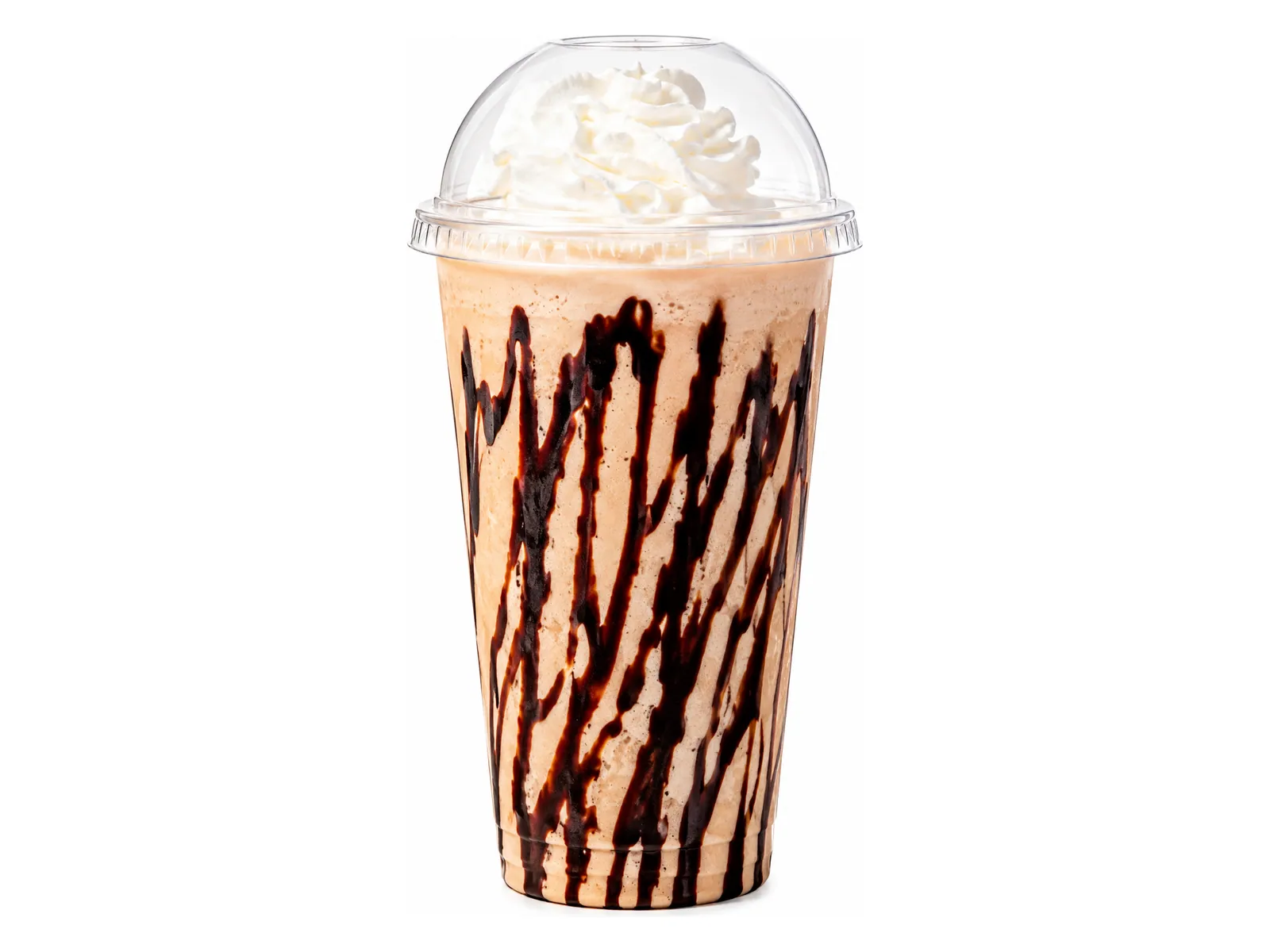 Chocobanana PB protein shake with chocolate drizzle and whipped cream