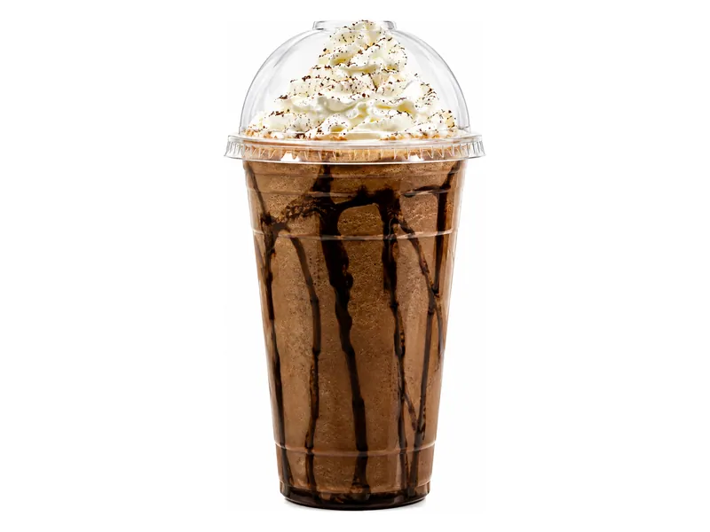 Mocha protein coffee with whipped cream and chocolate drizzle at Fuel Up Energy Cafe in Bolingbrook, IL